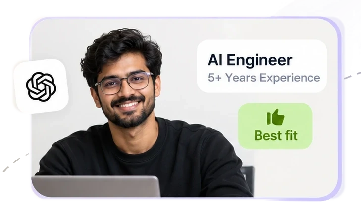 AI engineer with five years of experience, marked as the best fit